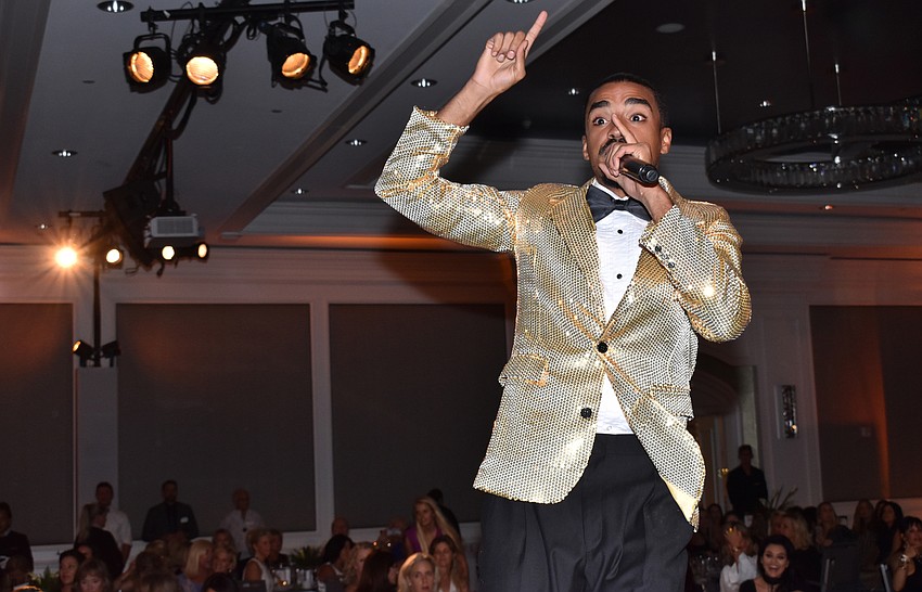 Michael Mendez performs in the program opener with several members of Westcoast Black Theatre Troupe.