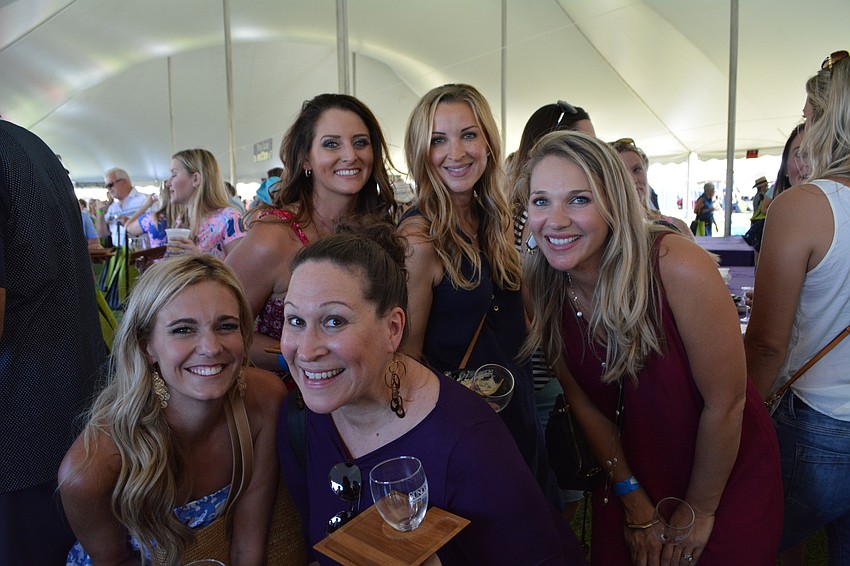 Clockwise from front left: Chelsea Chana, Julie Hendrix, Megan Zabikow, Katie Truxton and Alison Clough know each other through the Lakewood Ranch Moms Group.