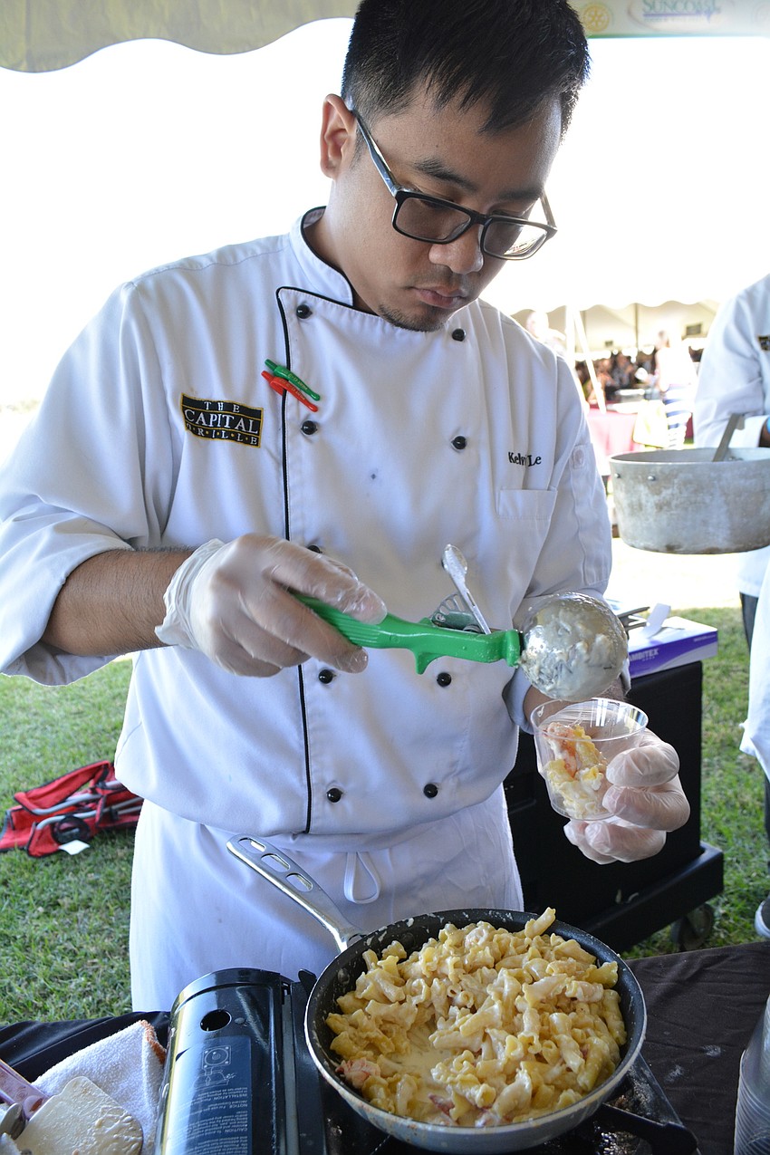 The Capital Grille chef Kelvin Le serves up a lobster mac and cheese.