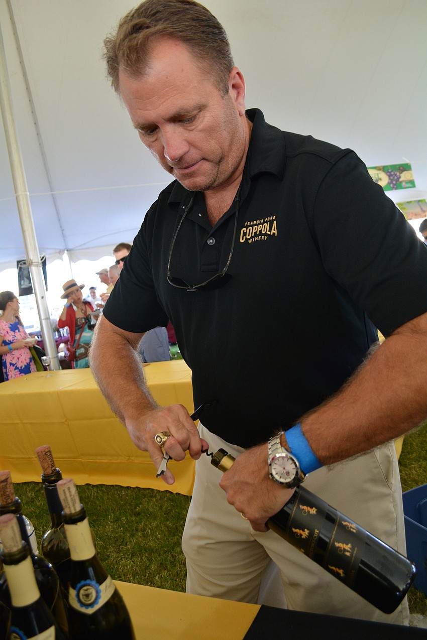 Gary McDermitt, formerly of Lakewood Ranch, pours a Coppola Directors Cut cabernet that gets rave reviews from patrons.