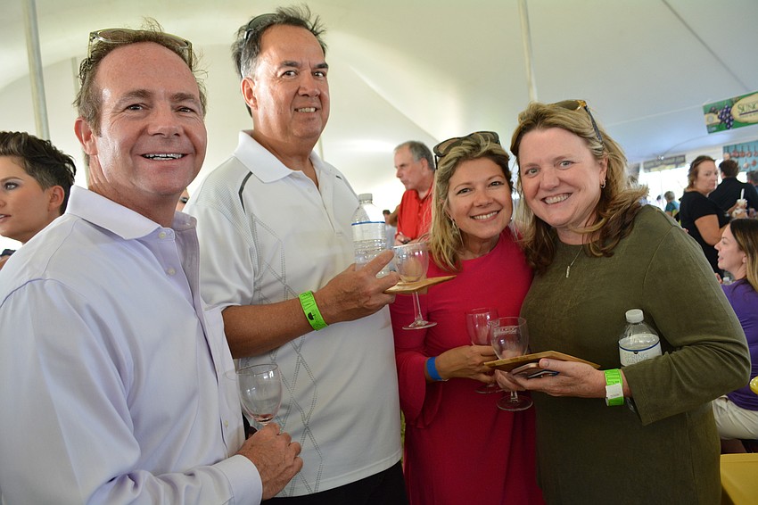 Chip Hanley, Steve Hart,  Silvia Sacalis and Beverly Adkins, of Lakewood Ranch, love a Coppola Directors Cut cabernet.