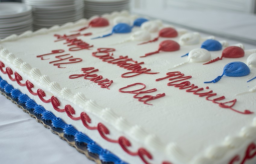 Retired and active duty marines gathered at Marina Jacks on Nov. 10 to commemorate the 242nd anniversary of the Marine Corps.