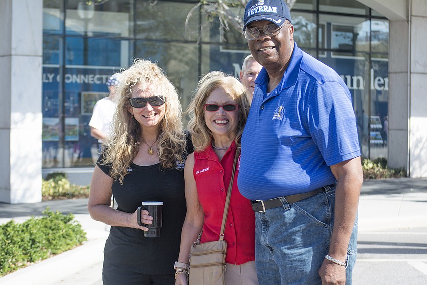 City Commissioner Jennifer Ahearn-Koch, Vice-Mayor Liz Alpert and Commissioner Willie Shaw march in Sarasota's Veterans Day Parade.