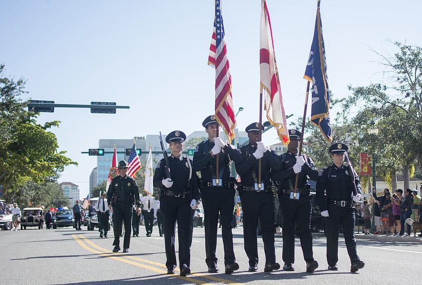 Members of the Sarasota Police Department led the parade down Main Street.