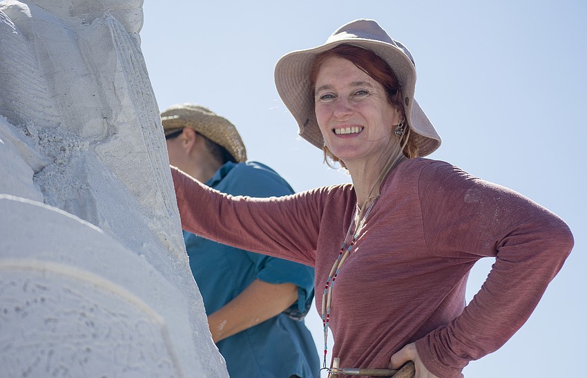 Marielle Hessels smiles while working on her submission to the 2017 Crystal Classic.