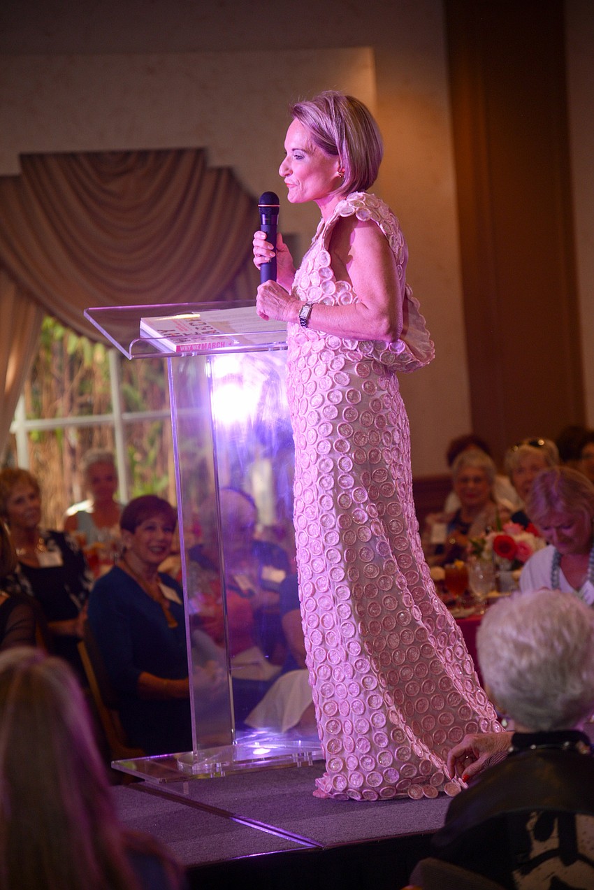 Honoree Barbara Zdravecky addresses the crowd.