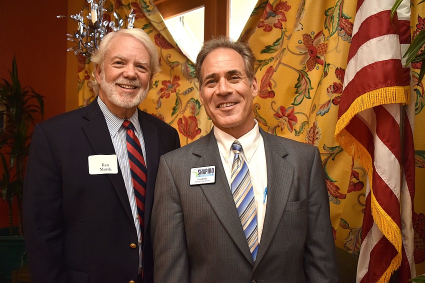 Longboat Key Democratic Club President Ken Marsh and David Shapiro, congressional candidate for Florida's 16th district