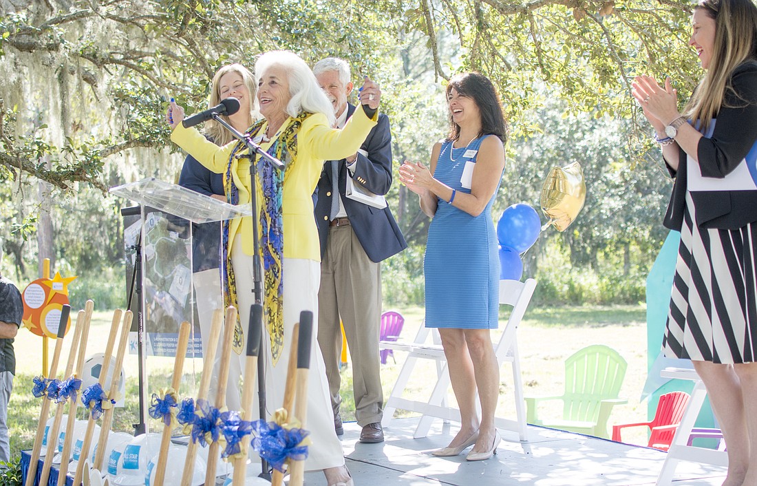 Graci McGillicuddy celebrates the groundbreaking of the All Star Children&#39;s Foundation&#39;s upcoming campus.
