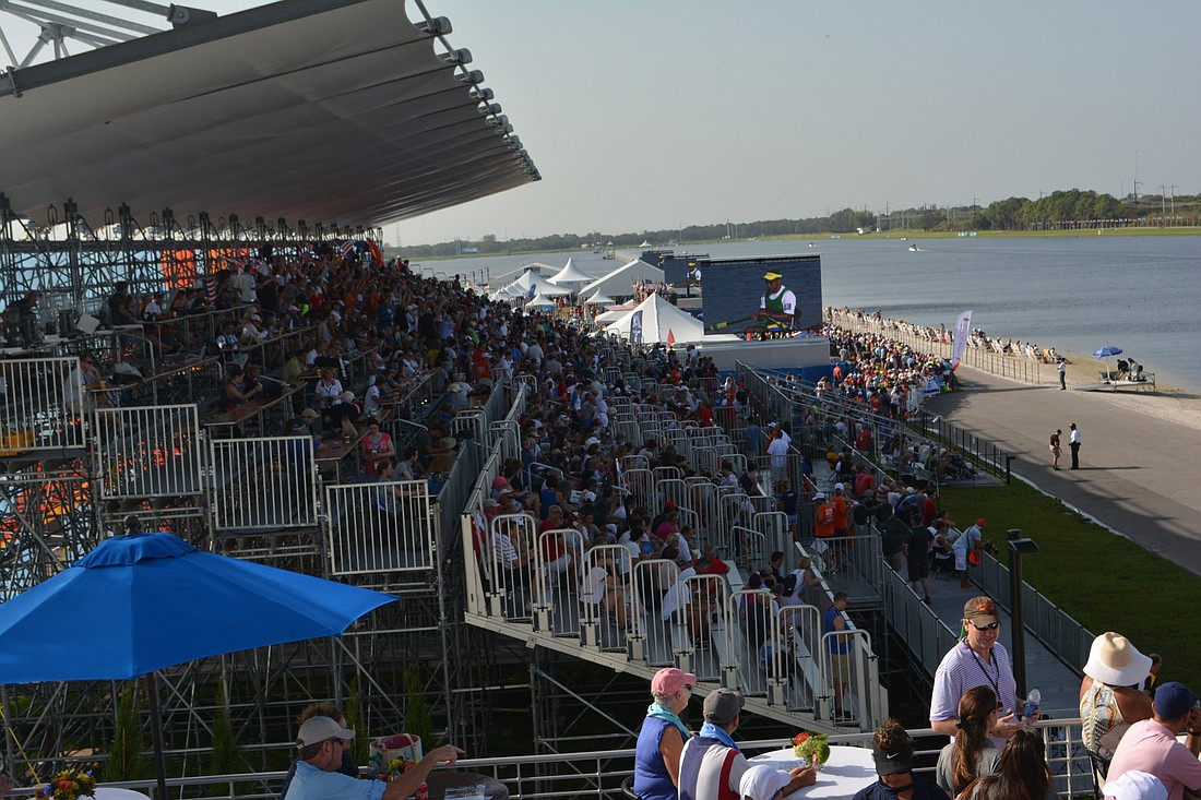 A World Rowing spokesman said more than 8,000 fans packed Nathan Benderson Park on Sunday for the final day of the world championships.   File photo.