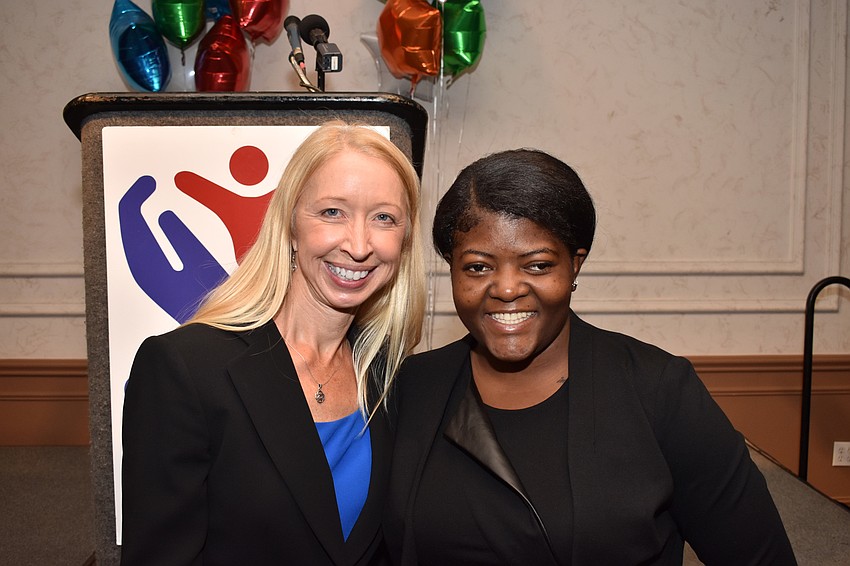 Wendy Cox and speaker Mitchivena Tresalus