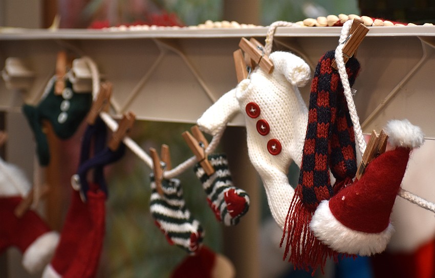 Handmade decorations hung around the church’s parish hall with handmade wreaths and Christmas trees.