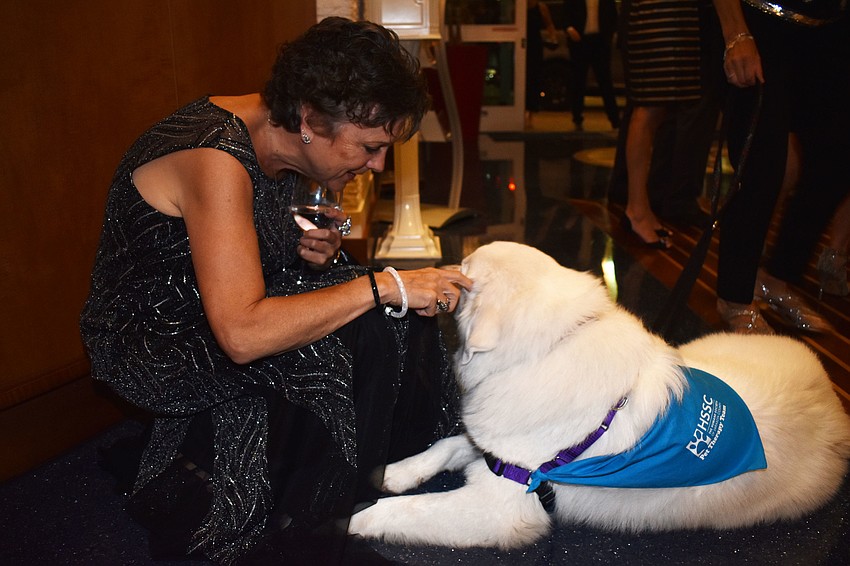 Barbara Sammon with therapy dog Yukon