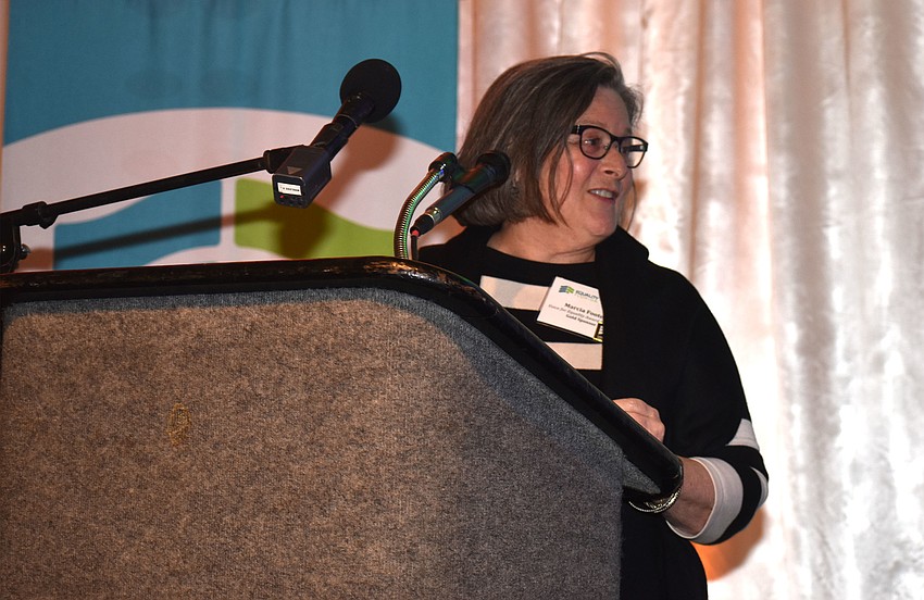 Honoree Marcia Foote addresses the crowd.