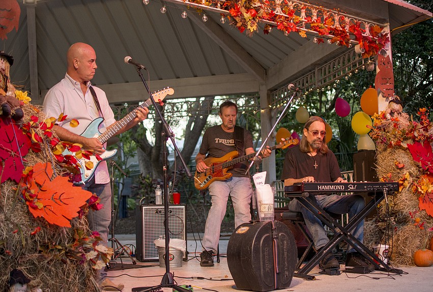 The gazebo was decked in autumnal decorations as the Michael Kach Group entertained residents.