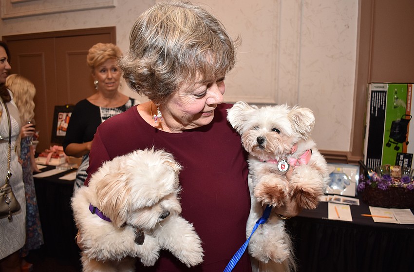 Lynn Arthur shows off Bro and Brooklyn, two 4.5-month-old puppies up for adoption (who must go together).