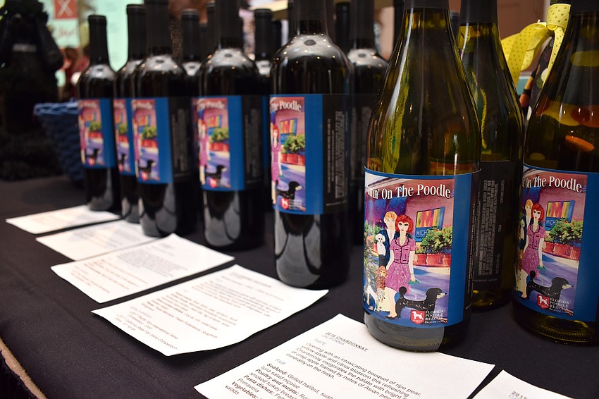 Award-winning California wines with custom event logo labels were sale for a $25 donation.