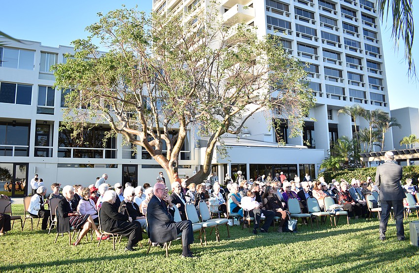 A large crowd of friends and family gathered for the Siegler vow renewal.