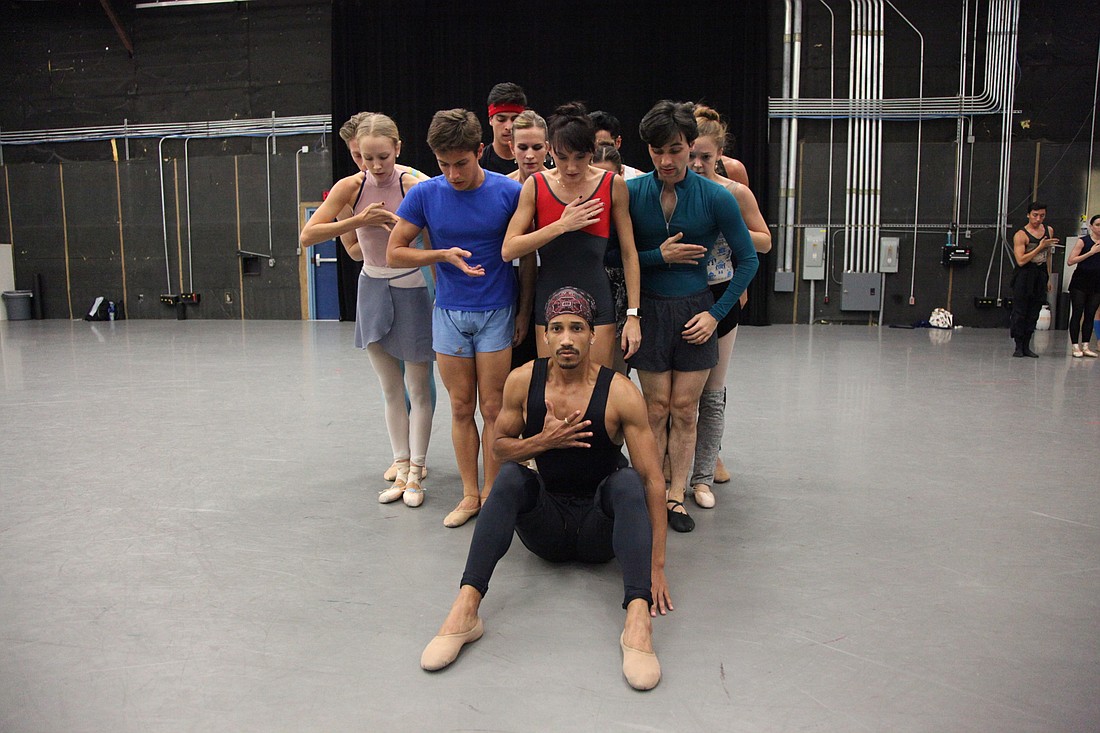 Sarasota Ballet dancers rehearse Marcelo Gomes&#39; piece, "Dear Life." Photo by Frank Atura