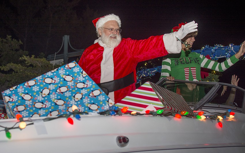 Santa brought up the rear of the Siesta Key holiday parade.
