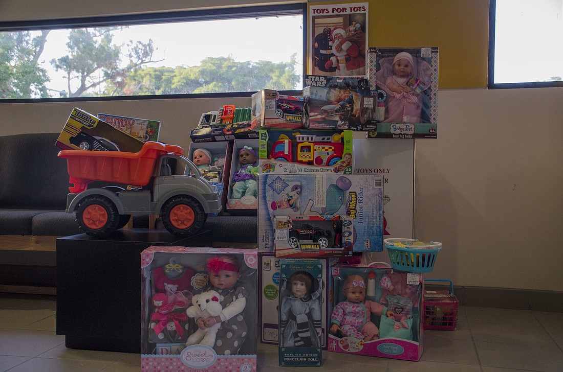 The Toys for Tots donation box in the lobby of the Longboat Key Police Department has been a busy place of late.