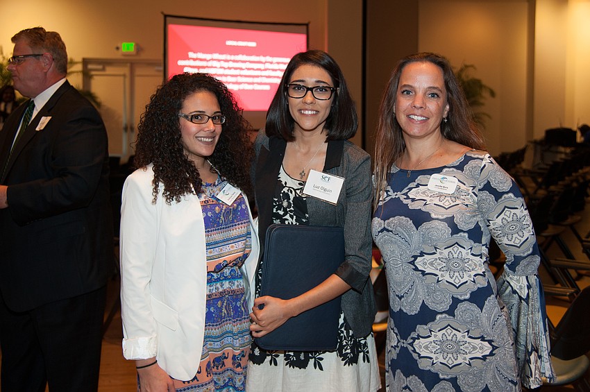 Melissa Perez, Luiz Olguin and Jennifer Boris with the State College of Florida