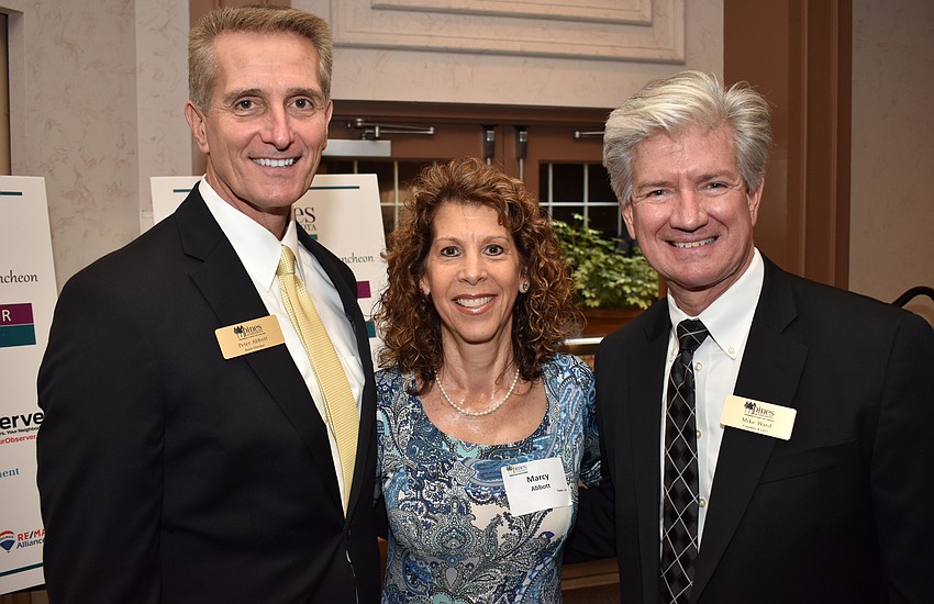 Pines of Sarasota Board Chairman Peter Abbott, Marcy Abbott and Pines of Sarasota President & CEO Mike Ward