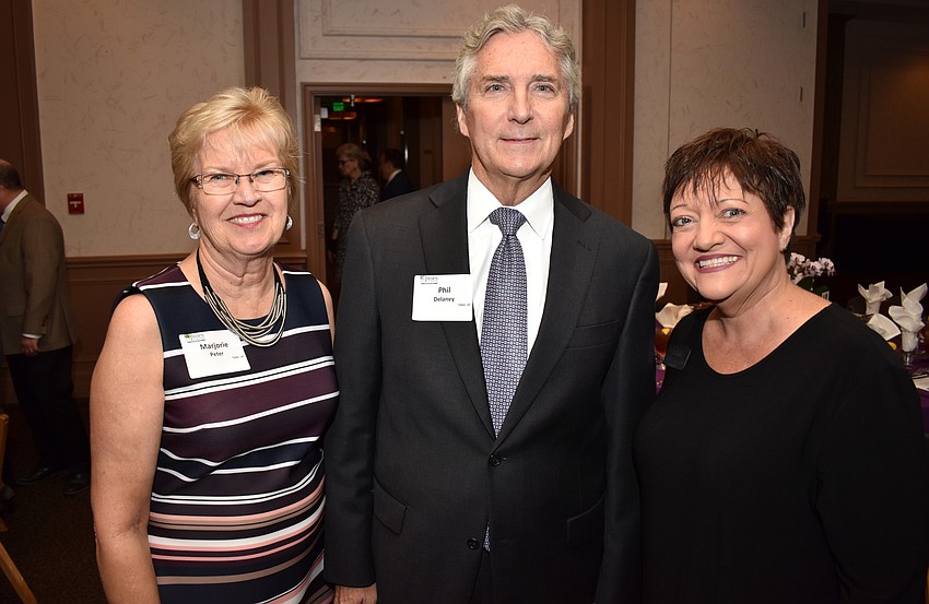 Marjorie Peter, Phil Delaney and Pines of Sarasota Foundation Interim President Janet Ginn