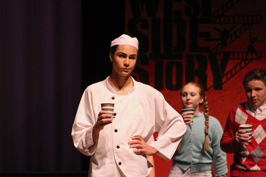 Lakewood Ranch High School sophomore Alex Kraus practices his part in the song 