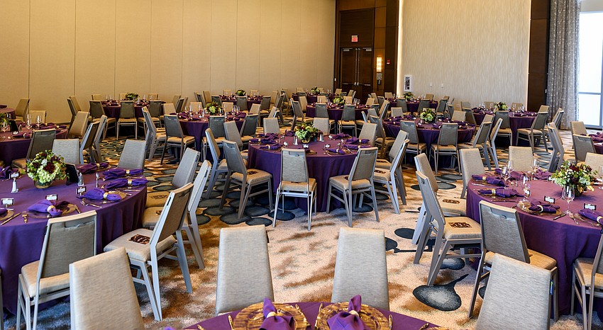 The 6th Floor Banquet Room of the new Westin awaits the first guests of the Asolo Repertory Theatre.