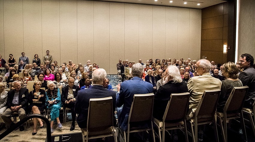 Guests listen to the director Q&A session at Asolo Rep's Director's Take Luncheon on Nov. 30 at The Westin Sarasota.