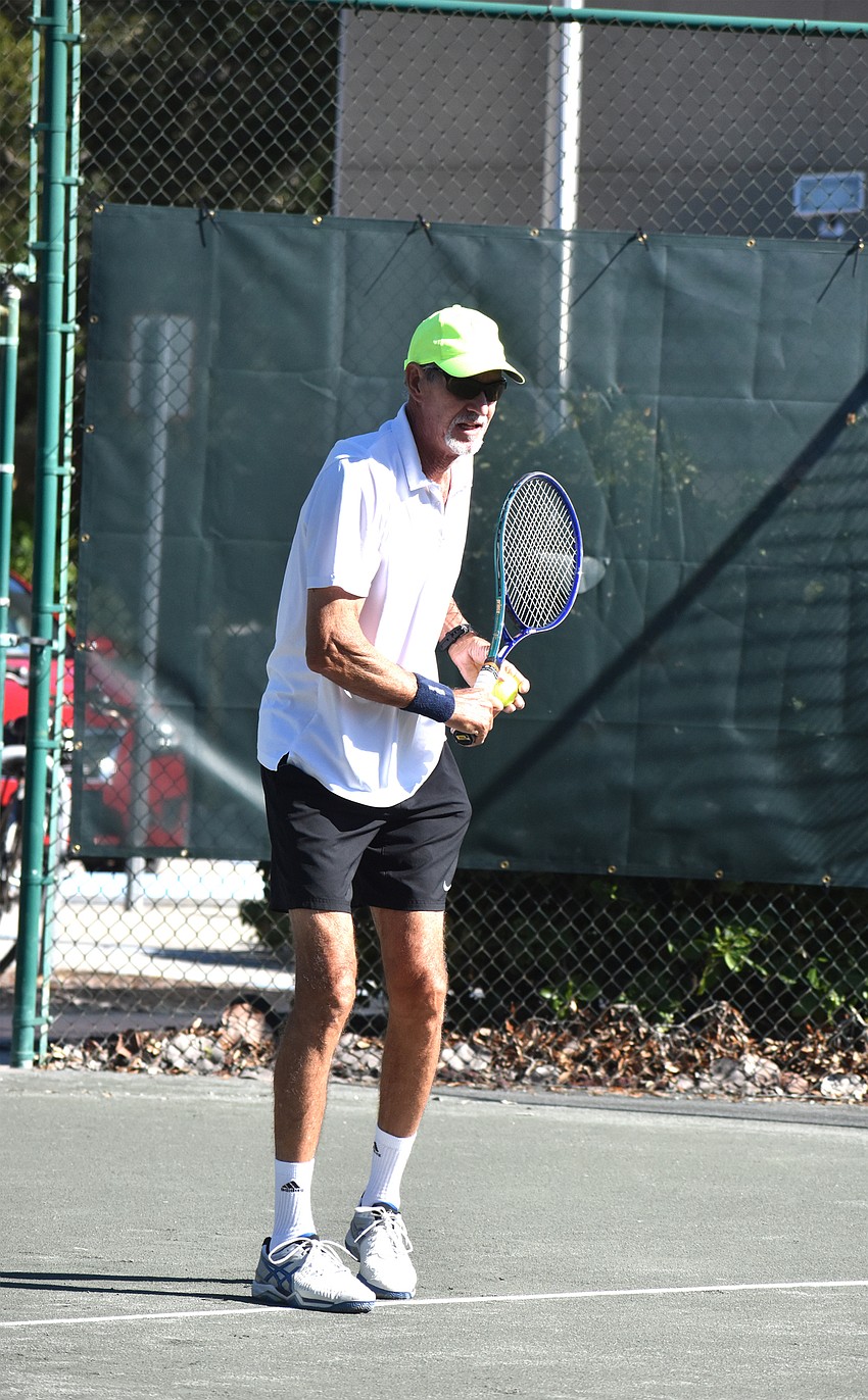 Larry Turville competes during the Senior Clay Courts Super Category II Tournament. He won the men’s 65 division in 2016.