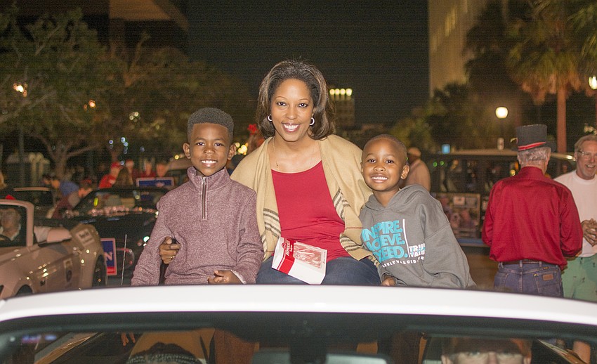 Jeremiah Harvey, Mayor Shelli Freeland-Eddie and Simon Harvey