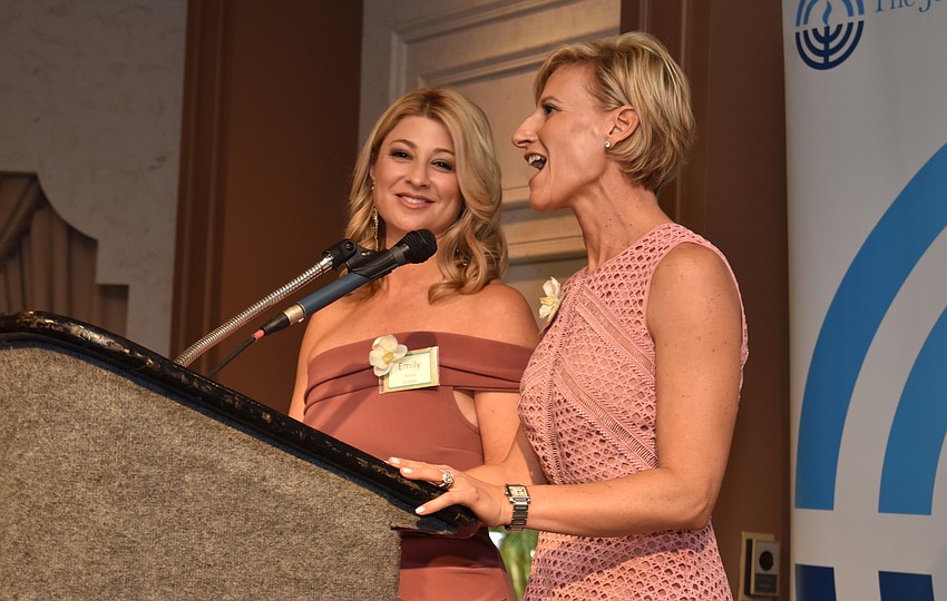 Co-Chairwomen Emily Stroud and Lauren Fineman welcome guests.