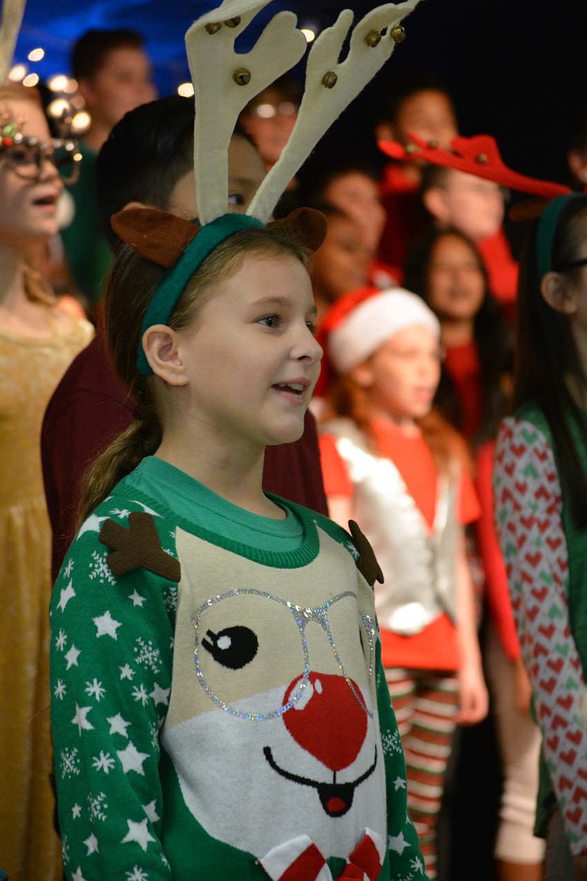 Isabella Brost plays a reindeer.
