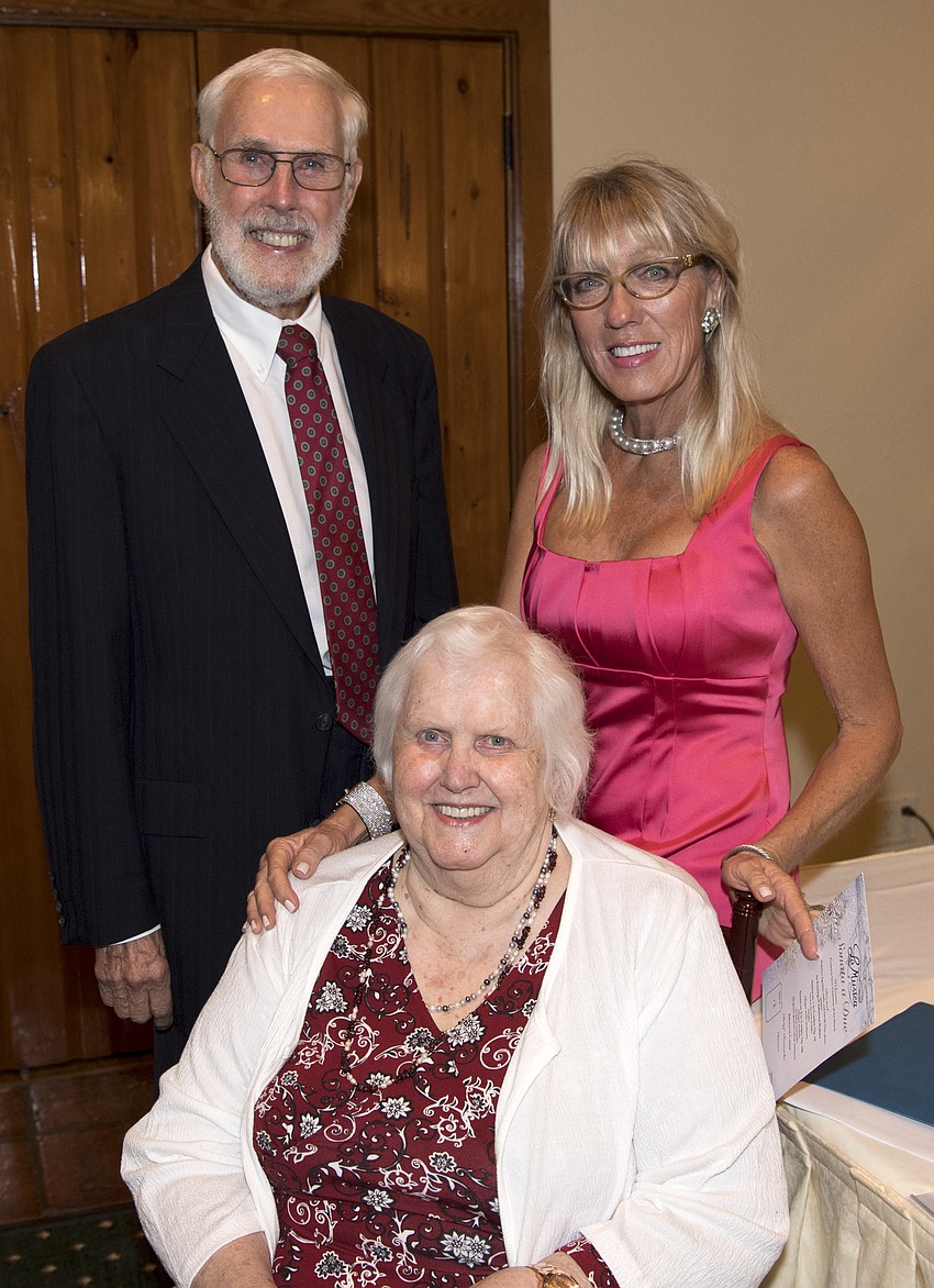 Bill Farmer and Jean-Marie Hamil with Sally Faron (sitting)