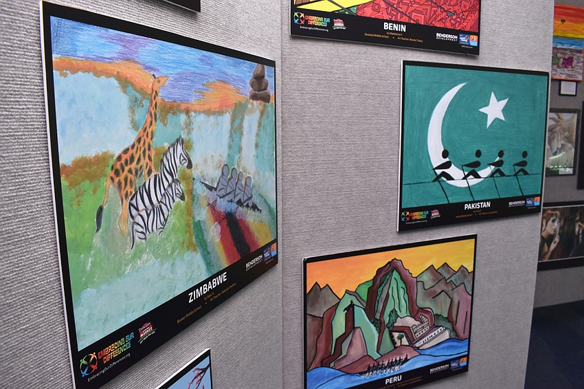 As they entered the event, guests viewed an art exhibit presented by Embracing Our Differences and created for the World Rowing Championships by local high school students.