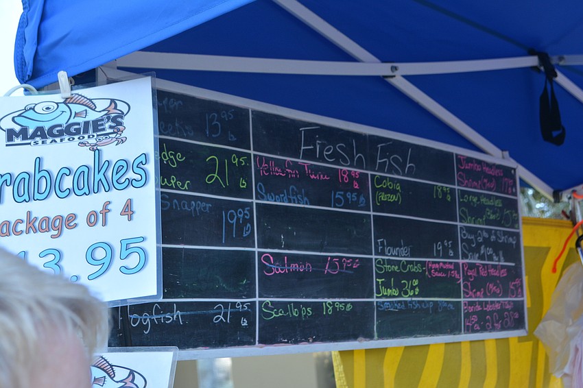 Maggie's seafood had several offerings that dwindled quickly as early shoppers scooped up the best bargains.