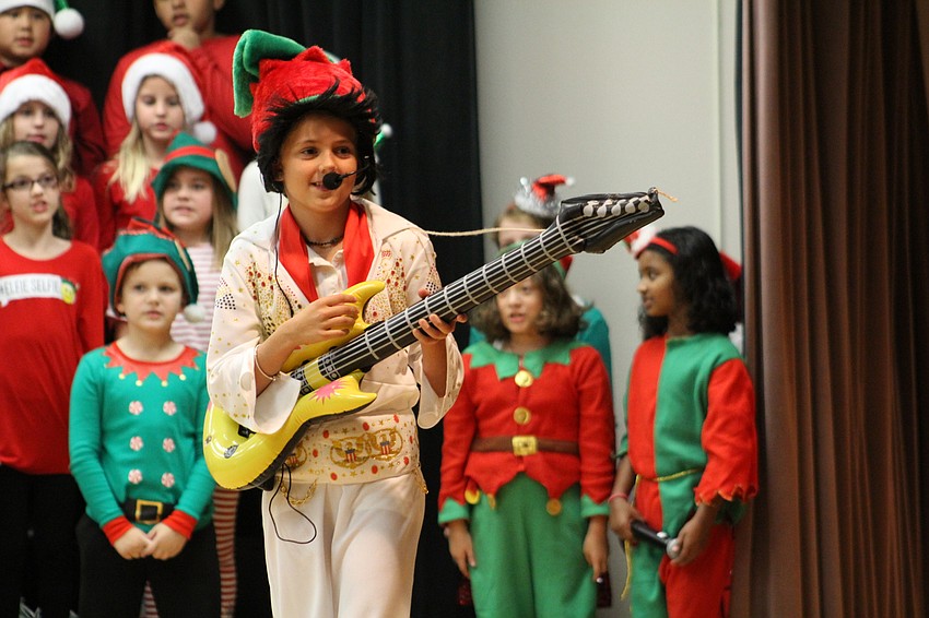 Willis Elementary School third-grader Adrianna Galliano landed the lead role as Elfis in the holiday show, 