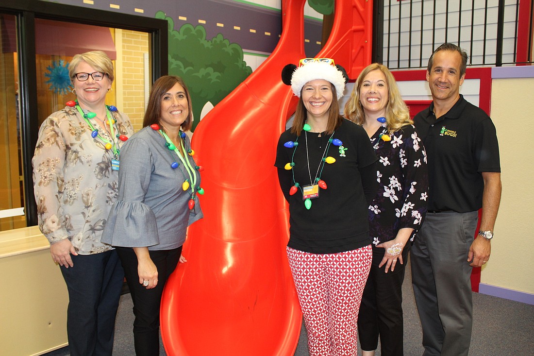 Doodle Bugs Children&#39;s Learning Academy Director of Customer Relations Caroline Berrios, Co-Owner Anna Zavatti, Center Director Marissa Lee, Co-Owner Clarine Repicci and Co-Owner Anthony Insinna at new location in Lakewood Ranch.