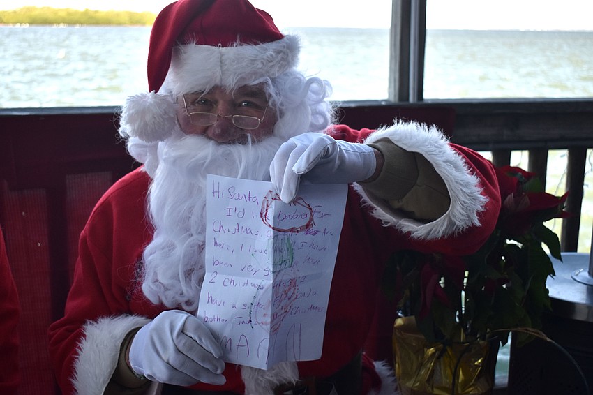 Marin Mitchell left her wish list with Santa Claus.