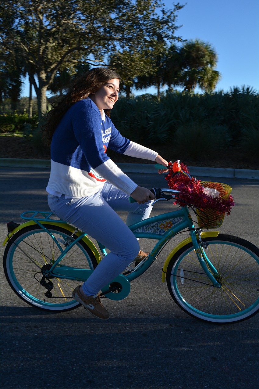 Emma Craig, 14, rode alongside her sister, Julia Craig, not pictured, in the parade.