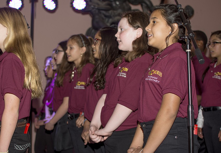The Bashaw Elementary School chorus performs at the The Ringling Holiday Splendor event.