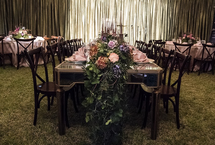 The evening featured an exquisite tented garden setting for the Starry Night Dinner guests.