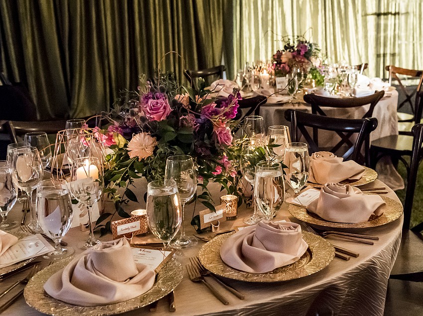 The evening featured an exquisite tented garden setting for the Starry Night Dinner guests.