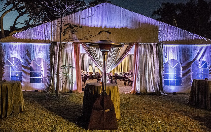 The evening featured an exquisite tented garden setting for the Starry Night Dinner guests.
