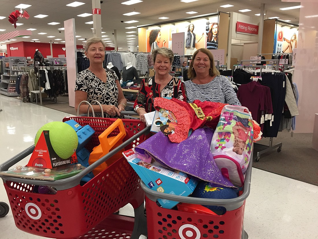 Janice Cook, Barbara Kerwin and Cathy Bishop did the shopping for the donations. Courtesy photo