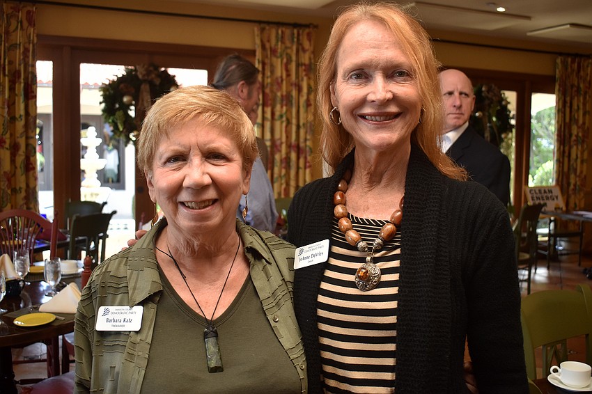 Treasurer of the Sarasota County Democratic Party Barbara Katz and Chairwoman of the Sarasota County Democratic Party JoAnne Devries