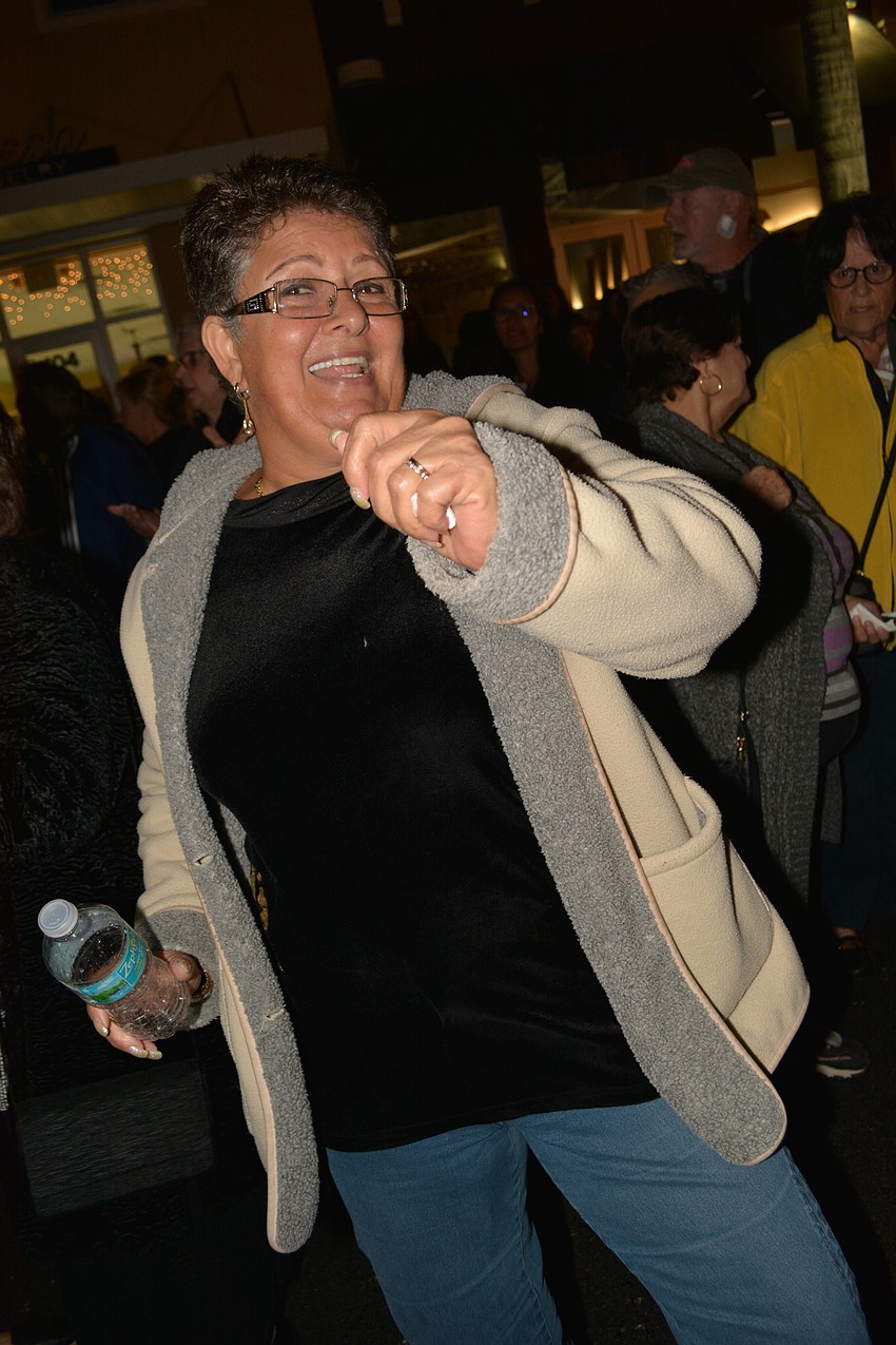 Orit Cohen sings and dances to a song about peace.