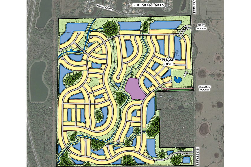 A development concept plan shows how Neal Communities plans to transform more than 500 acres of agricultural land east of I-75.