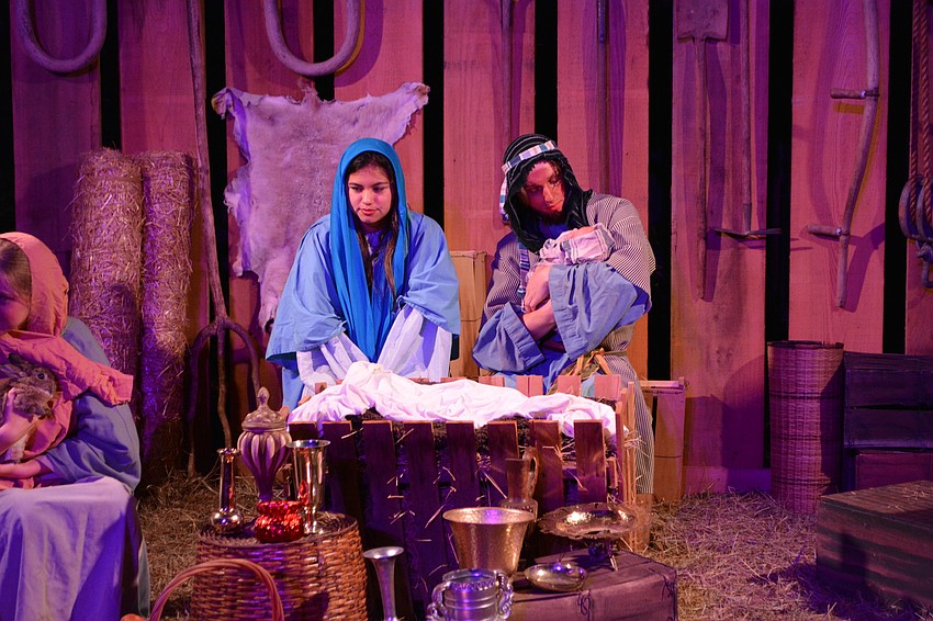 The Bethlehem scene ended with Mary and Joseph, portrayed by  Trista Miller and George Lackey, and baby Jesus at the manger.